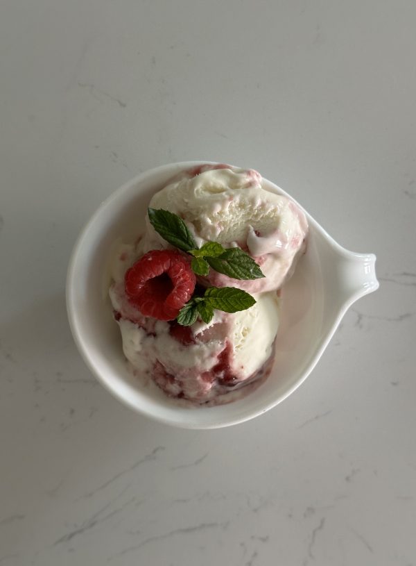 Mint Raspberry Swirl Ice Cream